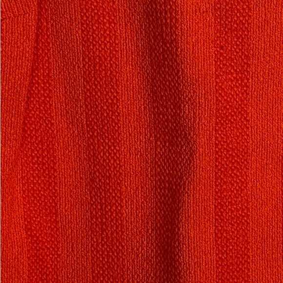 Trina Turk orange striped top, 3/4 slv, size medium, fringe, nubby, fall - Picture 8 of 9